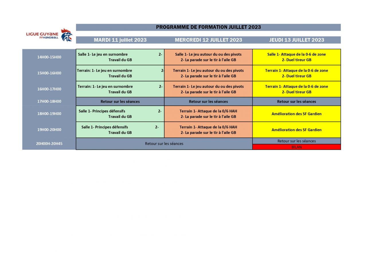 FORMATION JUILLET 23 juin